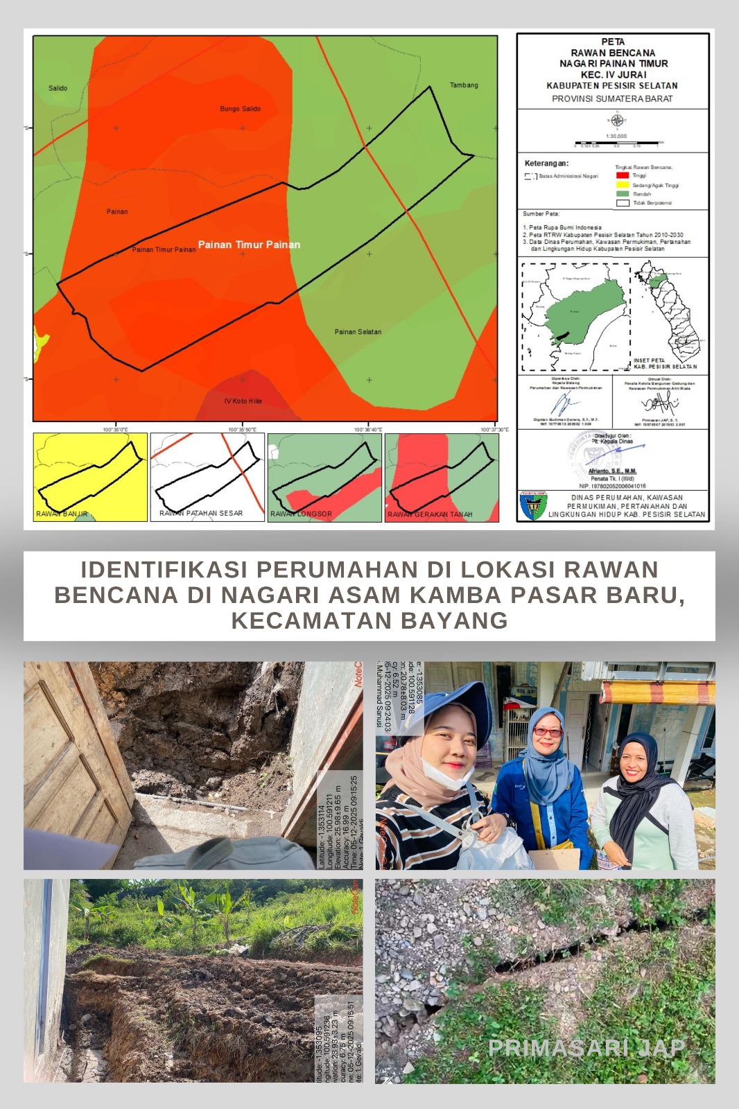 Identifikasi Perumahan di Lokasi Rawan Bencana di Nagari Painan Timur, Kecamatan IV Jurai Nagari Pai