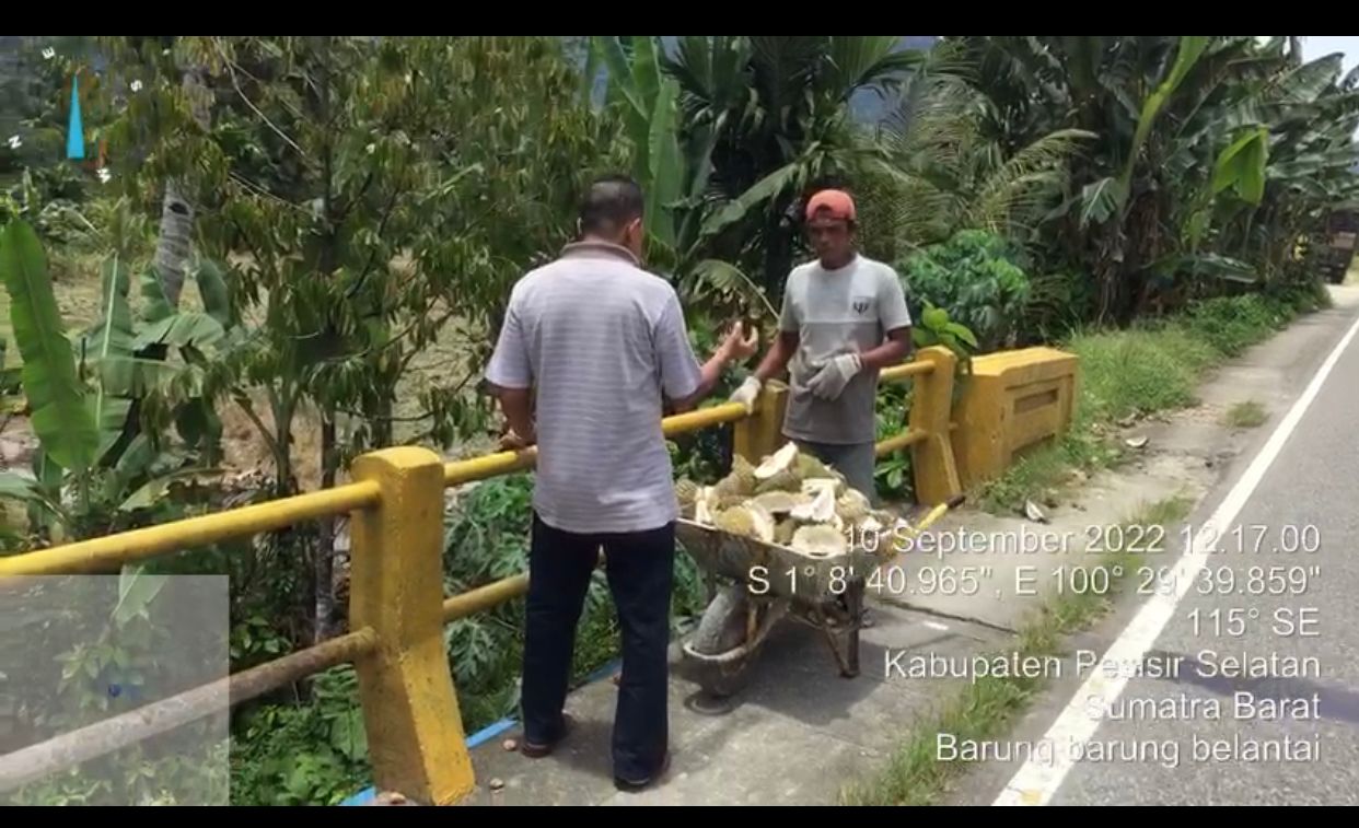 PENINJAUAN SUNGAI BARUNG BARUNGBELANTAI YANG DIJADIKAN TEMPAT MEMBUANG KULIT DURIAN 