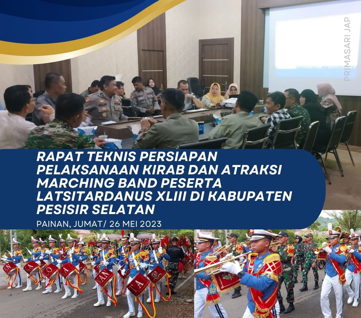 Rapat Teknis Persiapan Pelaksanaan Kirab dan Atraksi Marching Band Peserta Latsitardanus LXIII di Ka
