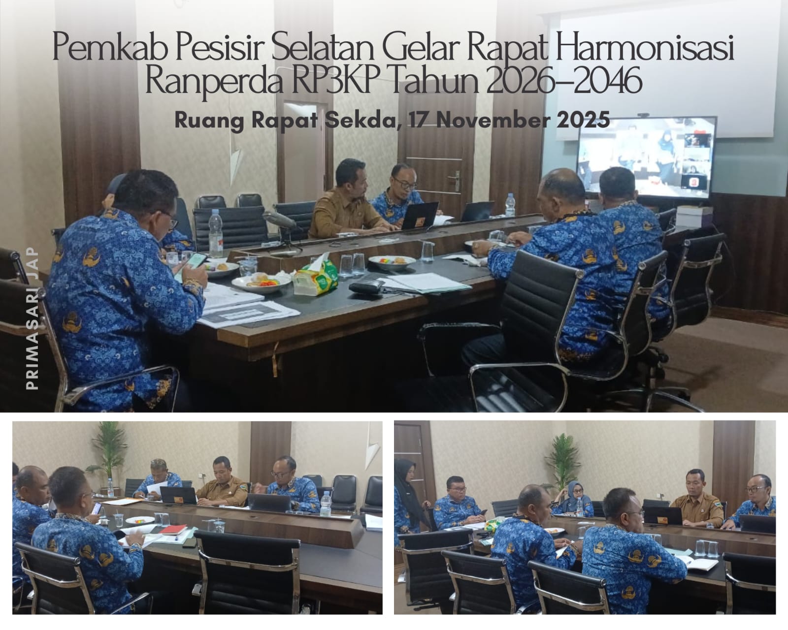 Pemerintah Kabupaten Pesisir Selatan Gelar Rapat Harmonisasi Ranperda RP3KP Tahun 2026–2046